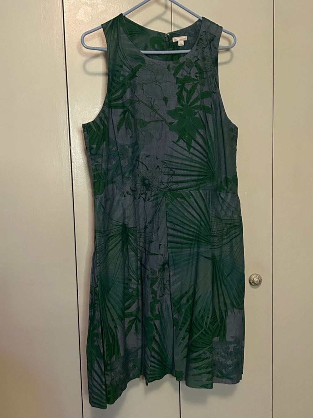 GAP Green Tropical Print Sleeveless Dress